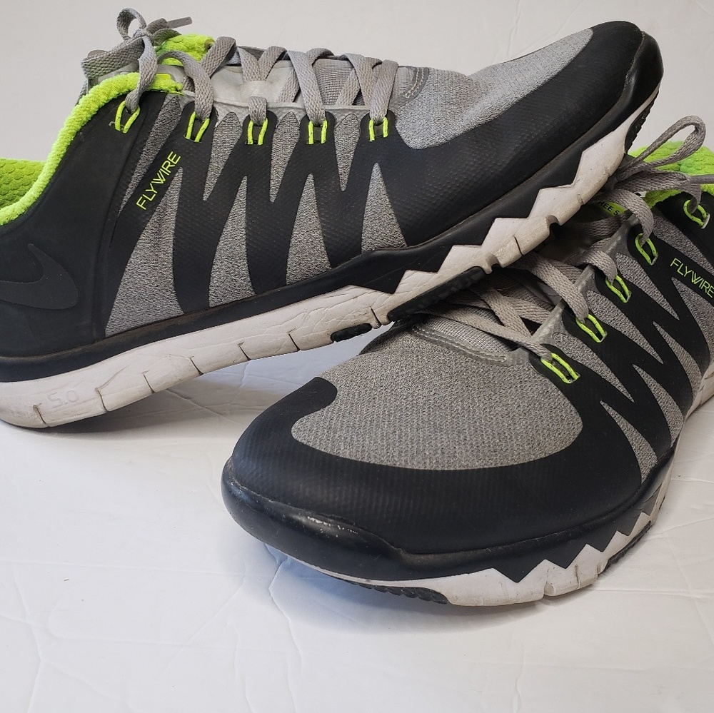 Nike Flywire Running Shoe Gray/Lime Green Sz 12